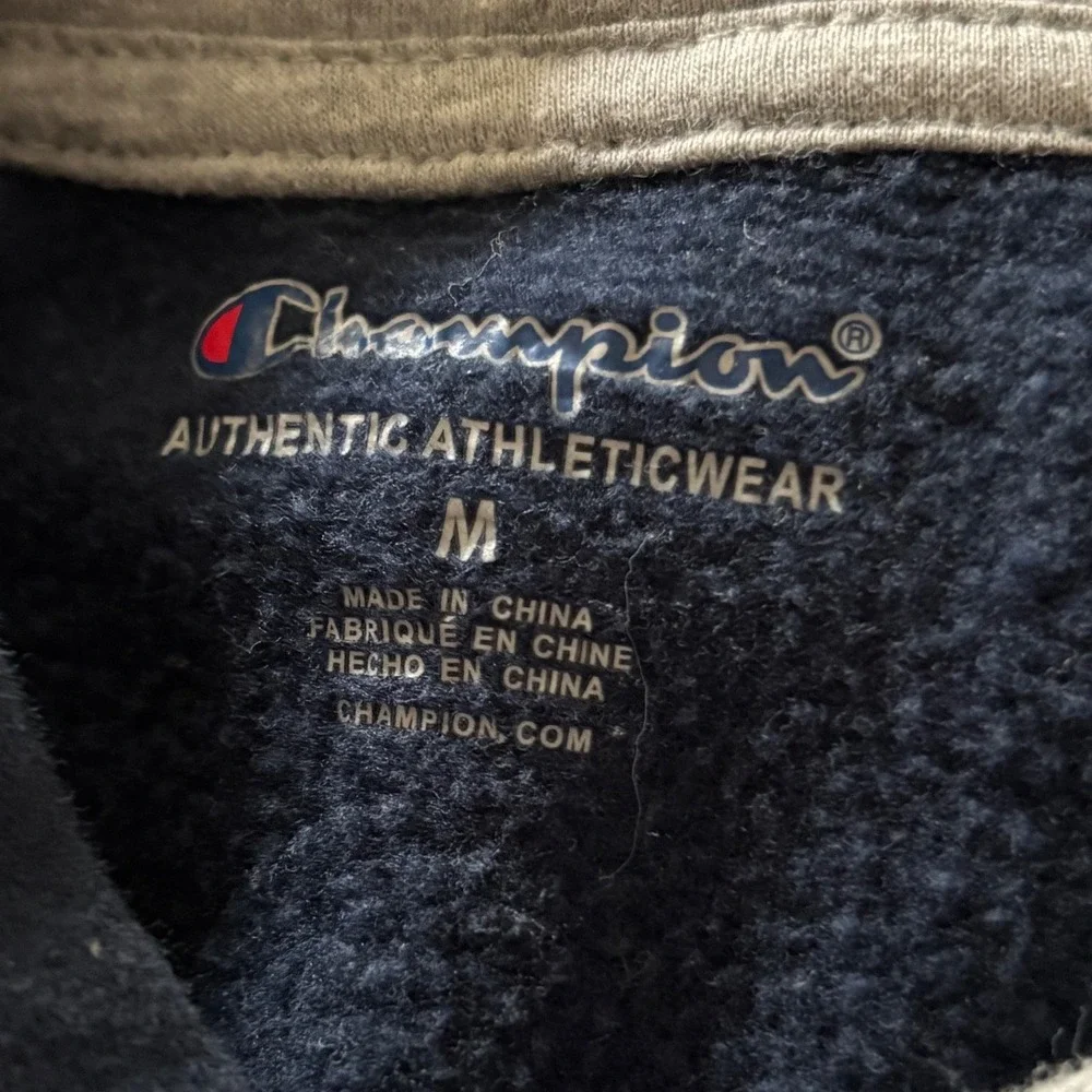 Champion Kids Navy Blue Embroidered Script Logo Pullover Hoodie Sweatshirt M